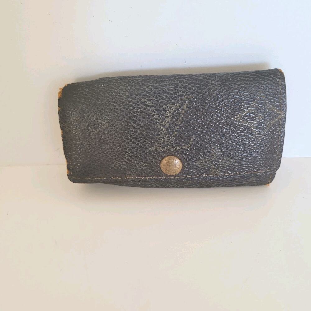 Authentic Louis Vuitton Monogram Multicles 4 Key Hooks Case Brown‎ Small 1992